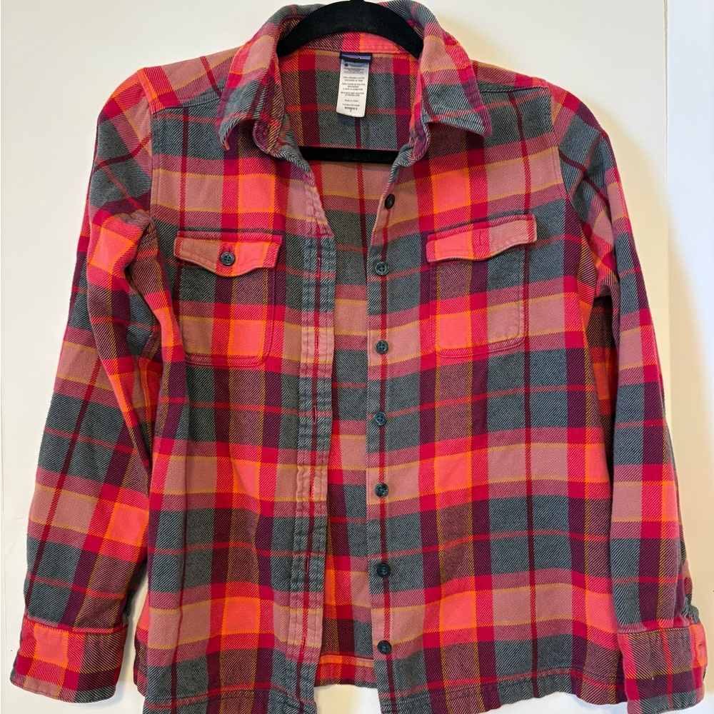Plaid Flannel Shirt in Red and Gray